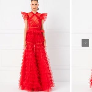 Kikiriki tulle red gown dress
